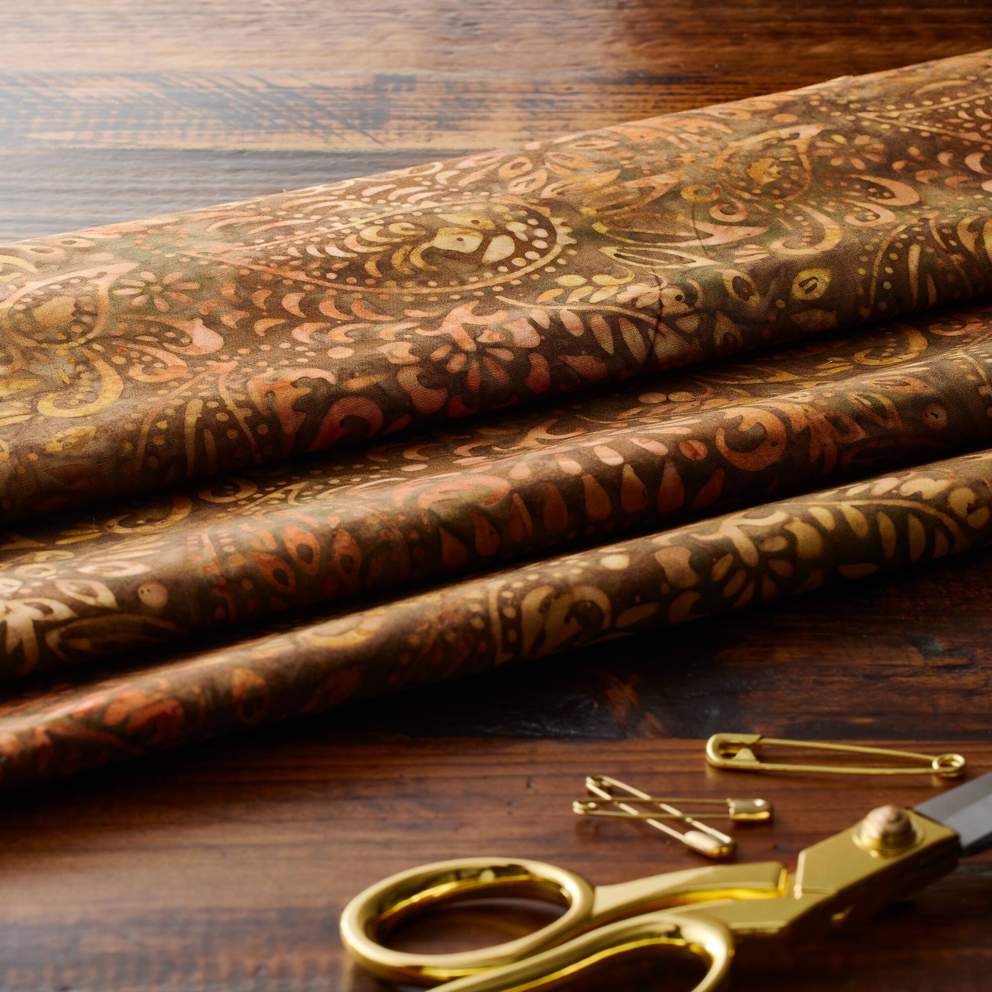 Feldman Premium Indonesian Batik Brown Paisley Fabric